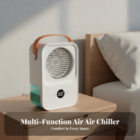 Portable Air Chiller Fan Quiet Desktop Air Chiller Cools and Humidifies Desktop Water Cooling Fan for Bedroom, Office, Dorm Room