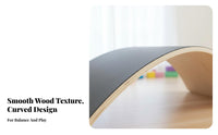 Sensory Training Wooden Balance Board Natural Wood Wooden Wobble Board Develops Core Strength Educational Rocker Toy Improves Posture for Toddlers, Adults, Stretching, Playroom