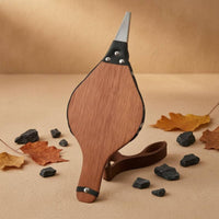 Pointed Metal Nozzle Manual Fire Blower Natural Wood Grain Fireplace Bellows Black Trim Wooden Fire Blower Handheld
