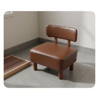 Low Stool Firm-Density Foam Upholstered Short Stool Minimalist Design Wooden Leg Makeup Bench for Living Room