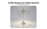 9 Branch Candelabra Romantic Atmosphere Menorah with Symbol of Solomon Hanukkah Menorah European Design Jewish Candelabrum