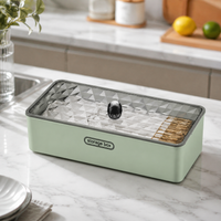 Tabletop Cutlery Case with Lid, Chopstick Holder, Draining, Plastic, Modern Design