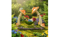 Gnome Statue with Swing Whimsical Gnome in Swing Figurine Hand-Painted Decoration Waterproof for Gardeners, Flower Bed