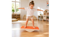 Child Safe Wooden Balance Board Holistic Balance Board with Curved Base Open Ended Toy Splinterwithout Splinters for Children