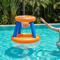 Floating Water Basketball Hoop with Mesh Basket Lightweight Inflatable Basketball Hoop Portable Toy Tool-Tool-Optional for Families