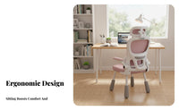 Lumbar spine reinforcement Adjustable Ergonomic kids' Chair Split spine supportrest Study Seat weight-activated automaticsecureing casters adolescent Furniture With Armrests for Students, Teenagers, Children, School, Home, Bedroom