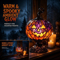 Resin Stained Halloween Pumpkin Table Lamp