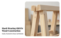 Herringbone Ladder Sturdy Wooden A-Shaped Ladder Heavy Duty Fir Wood Stepladder for Construction Workers, DIY Enthusiasts, Indoors, Warehouse, Outdoor