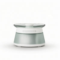 Wireless Drinking Fountain with Glass Tray Translucent Glass Pet Fountain Sleek-Profile Pet Waterer Ultra-Quiet for Home