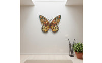 Wrought Ironwork Butterfly Wall Decor Botanical Aesthetic Design Wrought Ironwork Winged Decor Art Resistant for Office
