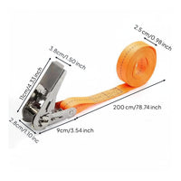 Ratchet Tie-down Strap Heavy Duty Stainless Steel Tie Down for Load Transport, Moving