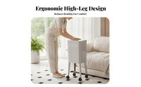 Press-Open Lid Tall Trash Bin Swivel Casters Rectangular Trash Bin Glossy Finish for Kitchen, Home