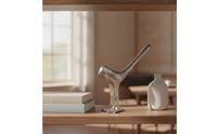Bird Figurine Shiny Bird Ornament Handcrafted-Look Sculpture for Art Collectors, Console Table