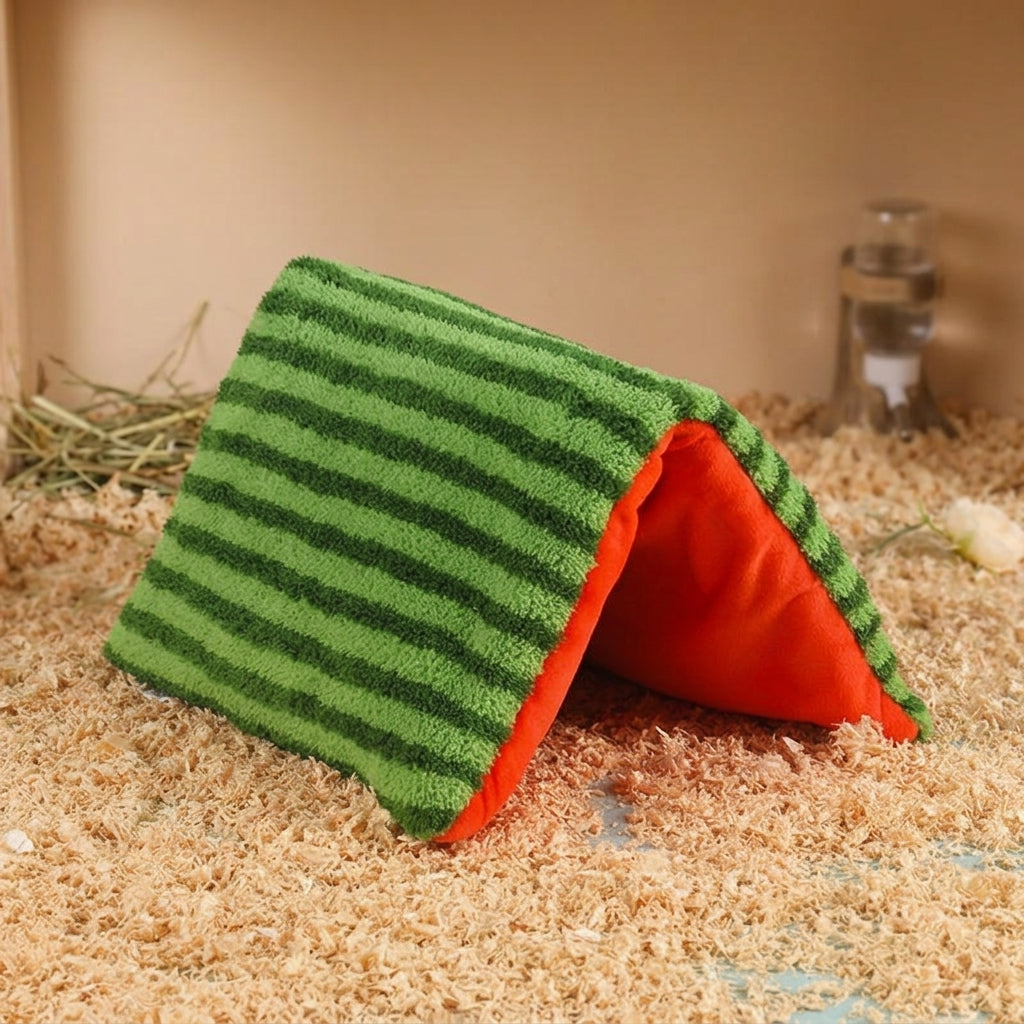 Foldable Pet Tunnel Small Animal Tunnel, Flannel Small Animal Hideaway for Guinea Pigs and Hamsters, Crinkle Enrichment with Fringe Trim, 30x40cm