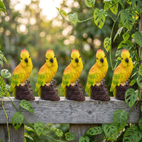 Realistic Parrot Figurine Outdoor Garden Decor Resin Craft