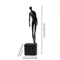 Human Figurine Cast Aluminum Standing Sculpture Minimalist Sculpture with Base for Simplifiers, Bookshelf, Entryway