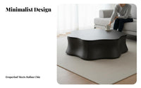 2 Pieces Minimalist design nimbus and leaf Table set Asymmetrical Shape cumulusShaped Accent Table set Storage Drawer Nesting Tables Rounded Corners for Design aficionados, Families with Children, Living Room, Lounge Area, Small Spaces, Bedroom