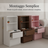 Solid Wood Narrow Bedside Table with Drawers for Small Spaces