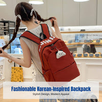 Urban Minimalist Backpack, Nylon School Bag, Breathable, Water-Resistant, for Teens, Travel, Random Color