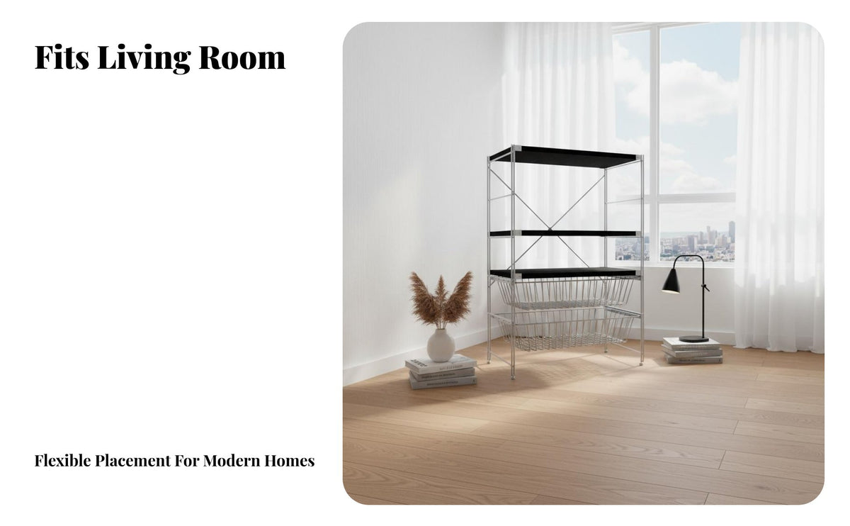 Easy Assembly Bauhaus Design Display Rack Stable Multi-Layer Storage Shelf Heavy Duty Freestanding Metal Bookshelf for Design Enthusiasts, Office Workers, Living Room, Kitchen, Bedroom, Basement
