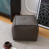 Soft Leather-Like Surface Upholstered Footrest Cube Multi-Functional Square Beanbag Stool Comfortable Pouf Ottoman Modern Design for Closedice Workers, Homeowners, Living Room, Entryway, By the Sofa, Playroom