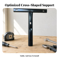 Oblong Holes T-Shaped Chair Back Rod Rounded Ends Office Chair Back Rod Metal T-Shaped Bar Steel Bar Black