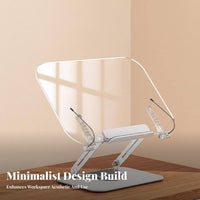 360-Degree Rotation Adjustable Reading Stand Transparent Panel Swiveling Reading Easel Multi-Functional Book Holder Hands-Hands-off Use for Students, Musicians, Study Room, Bedroom, Library, Kitchen