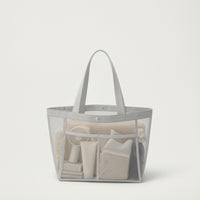 Mesh Tote Bag Large Mesh Bag with Pocket Translucent Breathable for Shopping, Swimming
