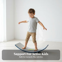 Natural Wood Wooden Balance Board Multi-Use Curved Wobble Board Unrestricted-Ended Play Toddler Balance Toy Versatile for Toddlers, Adults, Mindful Stretching, Playroom, Classroom