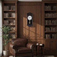 Pendulum Wall Clock Wood-Look Wall Clock with Pendulum Farmhouse for Home Office