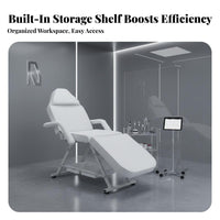 Adjustable Dermal Design Bed Firm Foam Cushion Reclining Dermal Design Table Heavy-Duty Steel Frame Foldable Eyelash Bed for Lash Technicians, Salons
