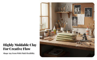 Hard Texture Oil-Based Sculpting Clay Professional Grade Oil-Based Modeling Block Reusable Craft Material Doesn't Shrink for Sculptors, Hobbyists, Artists, Prototyping, Workshop, Classroom, Home