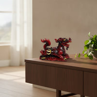 Glossy Dragon Tea Pet Decorative Resin Tea Pet Vivid Mythical Beast Figurine Traditional for Collectors