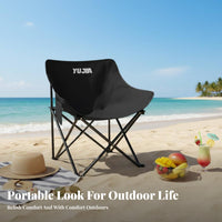 Foldable Folding Moon Chair Portable Camping Seat Lightweight Outdoor Furniture space-saving Design for outdoor adventurers, fishers, Beach& proceeders, outdoor dining, Beach, Fishing