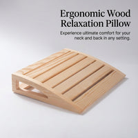 Neck Support Sauna Pillow with Ergonomic Design for Infrared and Steam Room, Solid Wood Headrest Accessories