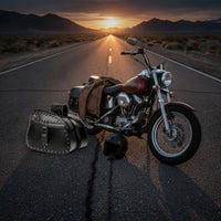 Secure Motorcycle Side Bags with Skull Emblem Hard-Sided Motorcycle Saddlebags with Lock Rugged Heavy-Duty for Daily Riding
