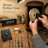 DCF Radio Controlled Clock Movement with Automatic Time Synchronization and Hands