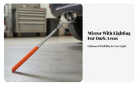 Extendable Undercar Mirror Portable Telescopic Inspection Mirror Hand Tool Long-Lasting Design for Technicians