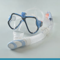 Anti-Fog Dry Snorkel Set Tempered Glass Snorkel Mask with Camera Mount Comfortable Snorkeling Mask Wide View for Divers, Beach Vacation