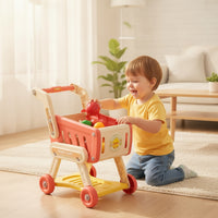 Role-Playing Shopping Cart Toy Easy to Push Toy Shopping Cart Long-Lasting Playset Sturdy for Toddlers, Kids, Playroom