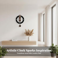 Pendulum Wall Clock Nordic Aesthetic Decorative Swinging Pendulum Clock Timekeeping Device Crystal Movement for Office