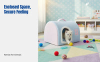 Soft Pet House Portable with Handle Enclosed Pet Tent Warm and Soft Stable Frame for Felines, Winter Use, Indoors, Living Room