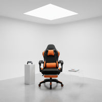 High Back Gaming Chair Color Block Design Gaming Chair with Footrest Headrest Supportive Office Furniture for Esports Participants, Streamers