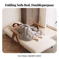 2-in-1 Design Fold-extendable Single Bed Chair Multi-Functional Pull-extendable Single Bed Chair Foldable transformable Armchair Space-Saving for Apartment Dwellers, Students, homeowners, Balcony, Small areas, Living Room, Home Office