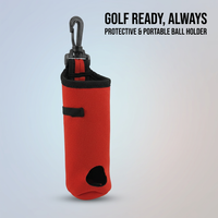 Golf Ball Holder Pouch, Neoprene Waterproof Golf Ball Storage Bag with Carabiner Clip, Portable Golf Ball Carrier for Golfers