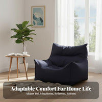 Comfortable Design Single-Person High-Back Lounger Easy to Move Ruched Floor Lounger Lightweight Bean Bag Chair Full Body Support for Apartment Dwellers, Adults, Students, Living Room, Bedroom, Balcony, Small Areas