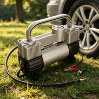 twinCylinder Air Compress Machine Compact Portable Tire Inflator with Pressure Gauge Lightweight Portable Tire Inflator for Trunk