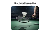 12 Pieces Badminton Shuttlecock Sturdy Feather Birdie Stable Trajectory Training Badminton Ball for Athletes, Beginners, Tournaments, Gymnasium