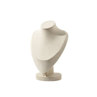 Tabletop Necklace Display Bust with Wood Base Portable Jewelry Display Stand with Wooden Base Lightweight Bust Mannequin Stand Classic for Livestreaming