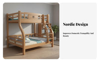 Solid Wood Bunk Bed Guard Rails Kids Bunk Bed Bed Space Saving Bedroom Furniture for Children, Students, Dormitory, Shared Room, Playroom